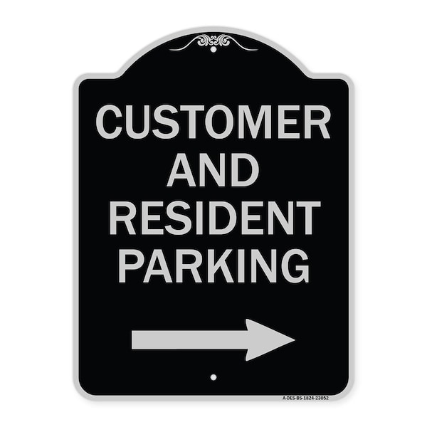 Reserved Parking Customer and Visitor Parking Heavy-Gauge Aluminum Sign, 24" x 18", BS-1824-23052